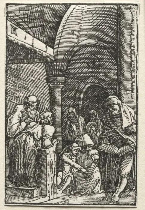 Framed Print : The Fall and Redemption of Man: Christ Disputing with the Doctors, c. 1515. Creator Framed Print : The Fall and Redemption of Man: Christ Disputing with the Doctors, c. 1515. Creator