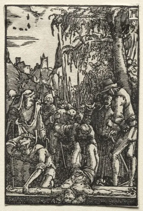 Framed Print : The Fall and Redemption of Man: Christ Nailed to the Cross, c. 1515. Creator: Albrecht Altdorfer Framed Print : The Fall and Redemption of Man: Christ Nailed to the Cross, c. 1515. Creator: Albrecht Altdorfer