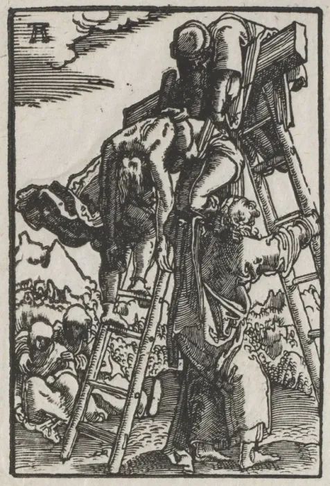 Framed Print : The Fall and Redemption of Man: Descent from the Cross, c. 1515. Creator: Albrecht Altdorfer Framed Print : The Fall and Redemption of Man: Descent from the Cross, c. 1515. Creator: Albrecht Altdorfer