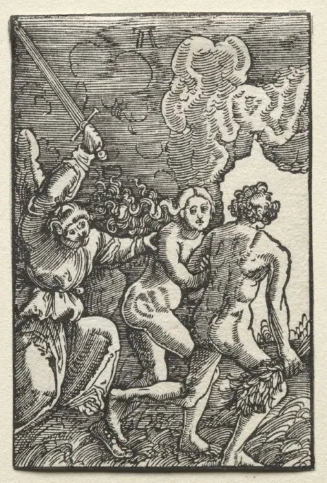 Framed Print : The Fall and Redemption of Man: The Expulsion from Eden, c. 1515. Creator: Albrecht Altdorfer Framed Print : The Fall and Redemption of Man: The Expulsion from Eden, c. 1515. Creator: Albrecht Altdorfer