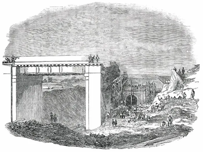 Framed Print : Fallen Railway Arches in Copenhagen-Fields, 1850. Creator: Unknown Framed Print : Fallen Railway Arches in Copenhagen-Fields, 1850. Creator: Unknown