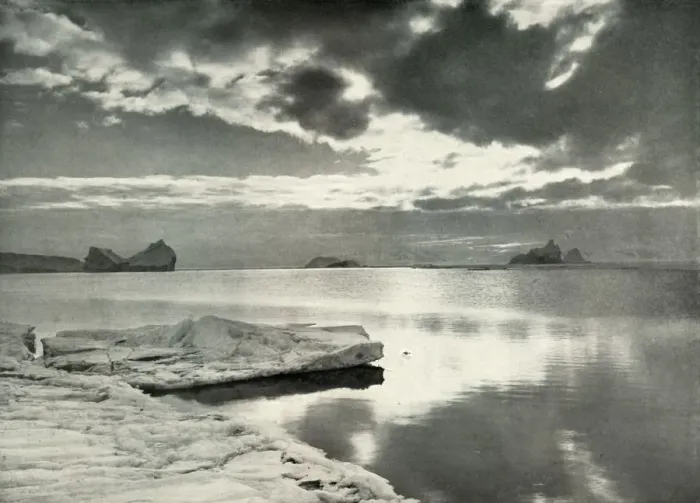 Framed Print : The Falling of the Long Polar Night, c1910-1913, (1913). Artist: Herbert Ponting Framed Print : The Falling of the Long Polar Night, c1910-1913, (1913). Artist: Herbert Ponting