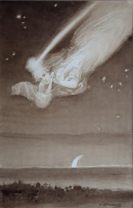 Framed Print : Falling Star, 1910s. Artist: Kotarbinsky, Vasilii (Wilhelm) Alexandrovich (1849-1921) Framed Print : Falling Star, 1910s. Artist: Kotarbinsky, Vasilii (Wilhelm) Alexandrovich (1849-1921)
