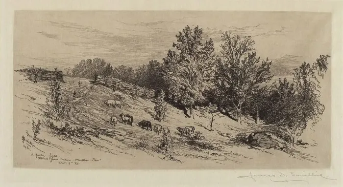 Framed Print : A Fallow Field, 1883. Creator: James David Smillie