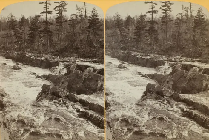 Framed Print : Down through the Falls, 1889. Creator: Henry Hamilton Bennett Framed Print : Down through the Falls, 1889. Creator: Henry Hamilton Bennett