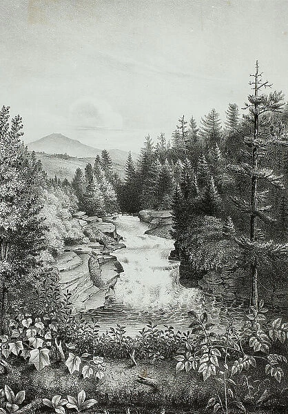 The Falls on the Amonoosuck, near the Mt. Washington House (Oakes White... 1848. Creator: Isaac Sprague)