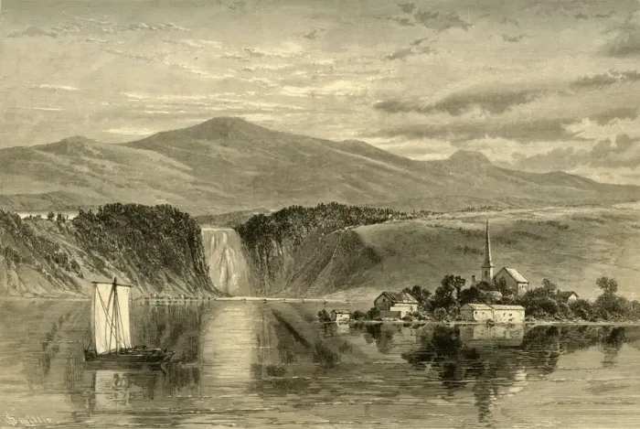Framed Print : Falls of Montmorency, 1874. Creator: W. Roberts Framed Print : Falls of Montmorency, 1874. Creator: W. Roberts