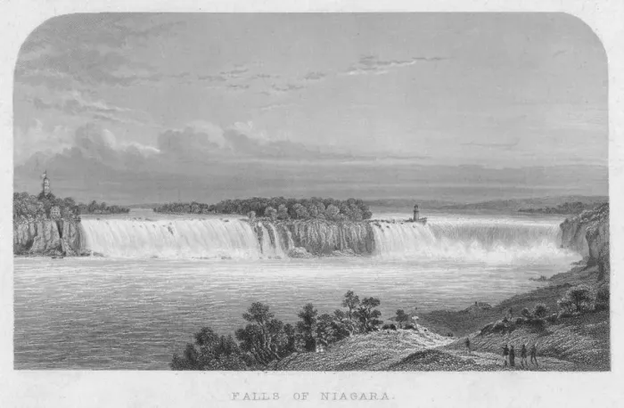 Framed Print : Falls of Niagara, mid 19th century. Creator: Henry Adlard Framed Print : Falls of Niagara, mid 19th century. Creator: Henry Adlard