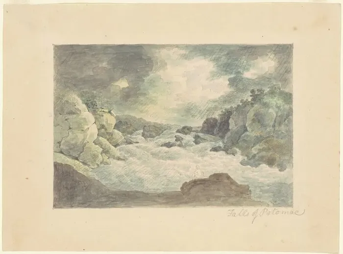 Framed Print : Falls of the Potomac, 1800-1810. Creator: William Russell Birch Framed Print : Falls of the Potomac, 1800-1810. Creator: William Russell Birch