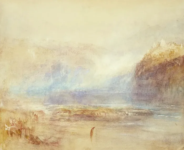 Framed Print : Falls of the Rhine at Schaffhausen - Distant View, 1841. Creator: JMW Turner Framed Print : Falls of the Rhine at Schaffhausen - Distant View, 1841. Creator: JMW Turner