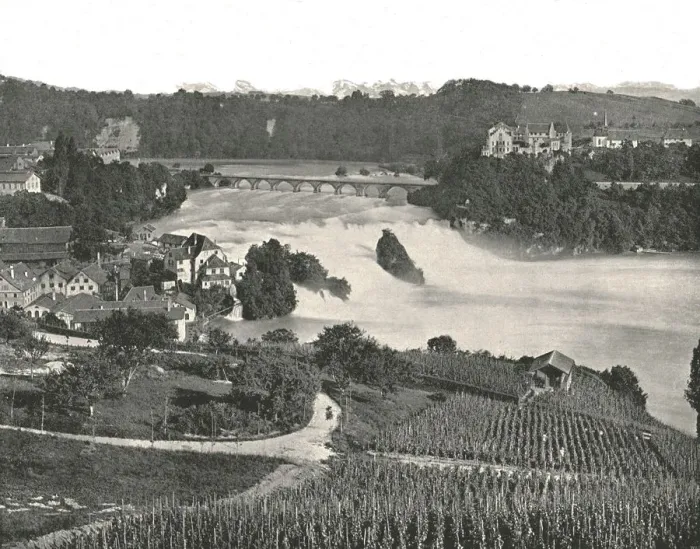 Framed Print : The Falls of the Rhine, Schaffhausen, Switzerland, 1895. Creator: Francis Frith & Co Framed Print : The Falls of the Rhine, Schaffhausen, Switzerland, 1895. Creator: Francis Frith & Co