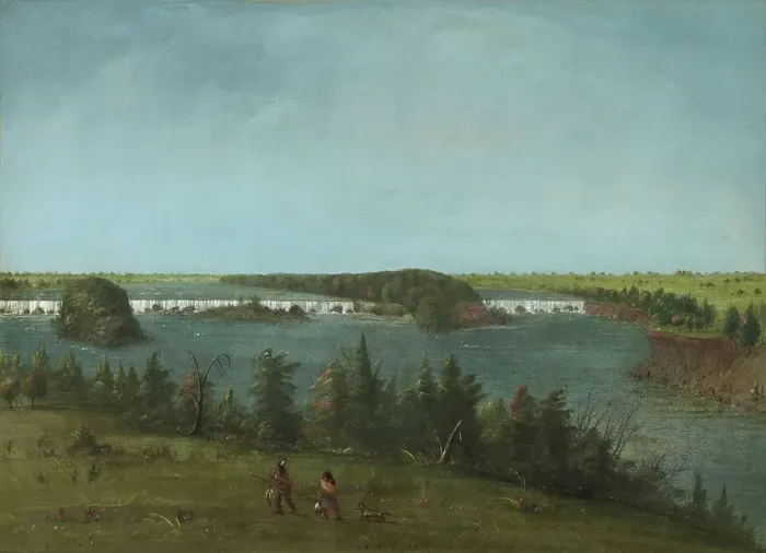 Framed Print : The Falls of Saint Anthony, 1871. Creator: George Catlin Framed Print : The Falls of Saint Anthony, 1871. Creator: George Catlin