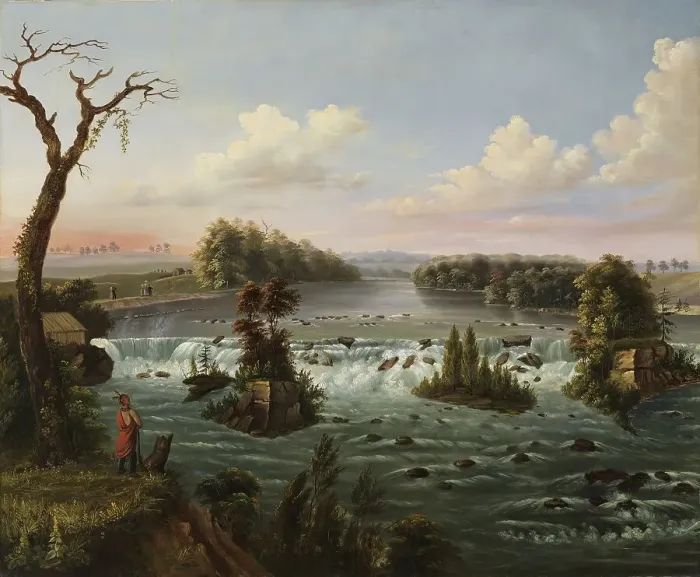 Framed Print : Falls of Saint Anthony, Upper Mississippi, 1847. Creator: Henry Lewis Framed Print : Falls of Saint Anthony, Upper Mississippi, 1847. Creator: Henry Lewis