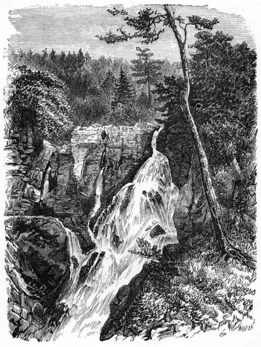Framed Print : Falls of Sainte Anne, below Quebec, 19th century Framed Print : Falls of Sainte Anne, below Quebec, 19th century