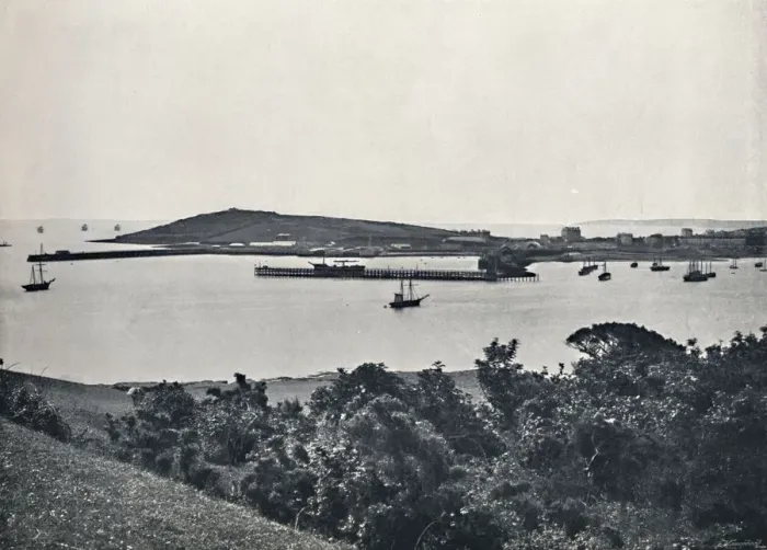 Framed Print : Falmouth - General View, from Pendennis, 1895 Framed Print : Falmouth - General View, from Pendennis, 1895
