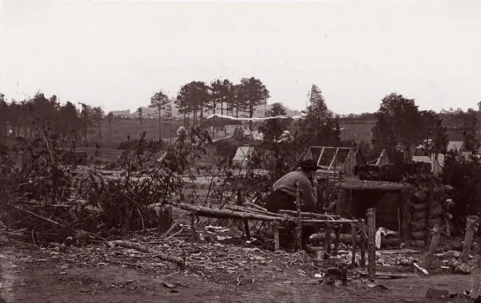 Framed Print : Falmouth, Virginia. Abandoned Camp, 1862. Creators: Andrew Joseph Russell