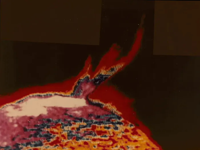 Framed Print : False colour image of a solar flare from Skylab, 1973 Framed Print : False colour image of a solar flare from Skylab, 1973