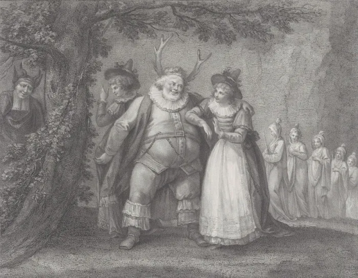 Framed Print : Falstaff at Hernes Oak (Shakespeare, Merry Wives of Windsor, Act 5, Scene 5), May 30, 1793. Creator: Michele Beneditti Framed Print : Falstaff at Hernes Oak (Shakespeare, Merry Wives of Windsor, Act 5, Scene 5), May 30, 1793. Creator: Michele Beneditti