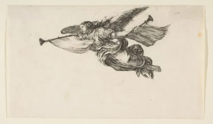 Framed Print : Fame, 1649-50. Creator: Stefano della Bella Framed Print : Fame, 1649-50. Creator: Stefano della Bella