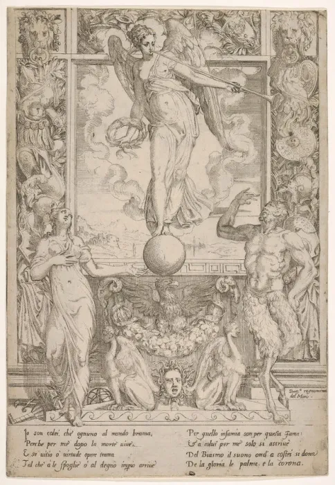 Framed Print : Fame. Creator: Battista del Moro