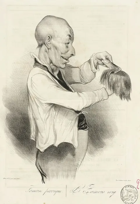 Framed Print : Fameuse perruque, 1836. Creator: Honore Daumier Framed Print : Fameuse perruque, 1836. Creator: Honore Daumier