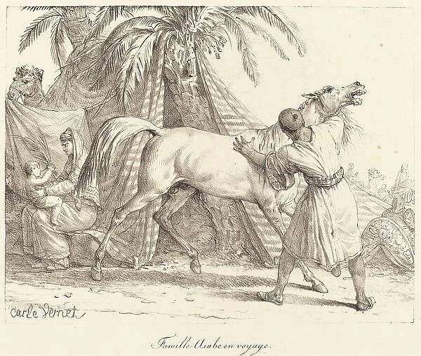 Famille Arabe en voyage, c. 1818. Travelling Arab family. Creator: Carle Vernet