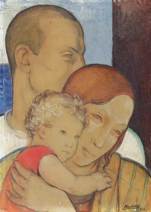 Framed Print : Family, 1932. Creator: Viktor Kiss Framed Print : Family, 1932. Creator: Viktor Kiss