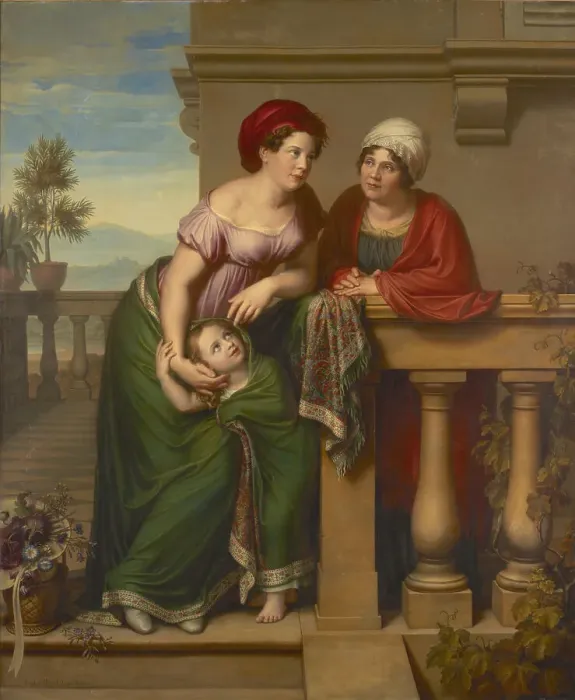 Framed Print : The Family of an Actress, 1816. Creator: Leybold, Karl Jakob Theodor (1786-1844) Framed Print : The Family of an Actress, 1816. Creator: Leybold, Karl Jakob Theodor (1786-1844)