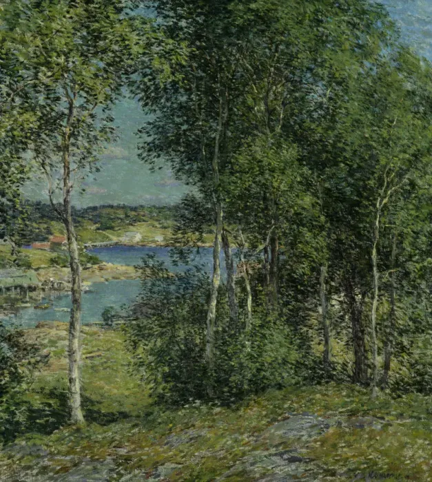 Framed Print : A Family of Birches, 1907. Creator: Willard Leroy Metcalf Framed Print : A Family of Birches, 1907. Creator: Willard Leroy Metcalf