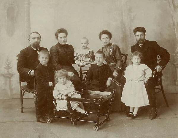 The family of the builder of the Trans-Siberian railway, Usevich, with friends, 1900. Creator: Unknown