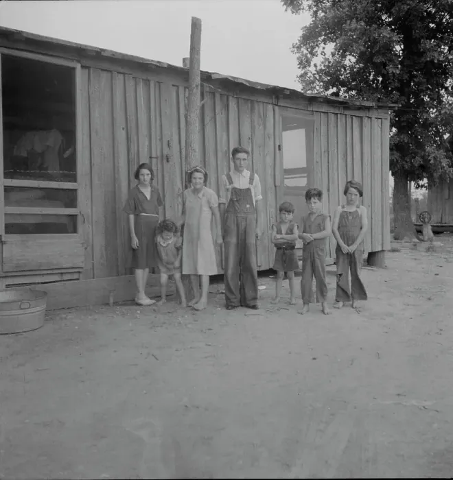 Framed Print : Part of a family of ten children who live and farm in the area, Arkansas, 1937. Creator: Dorothea Lange Framed Print : Part of a family of ten children who live and farm in the area, Arkansas, 1937. Creator: Dorothea Lange