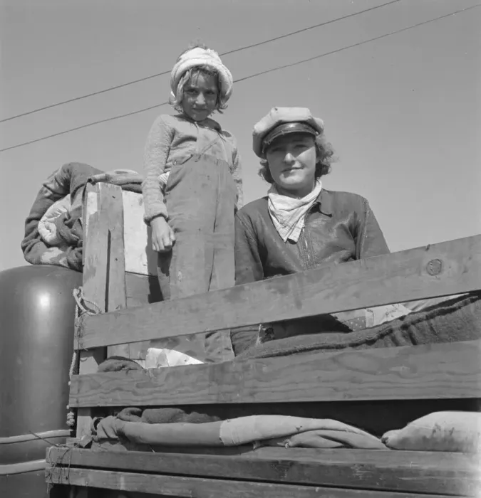 Framed Print : Part of family come for work in potatoes, Tulelake, Siskiyou County, California, 1939. Creator: Dorothea Lange Framed Print : Part of family come for work in potatoes, Tulelake, Siskiyou County, California, 1939. Creator: Dorothea Lange