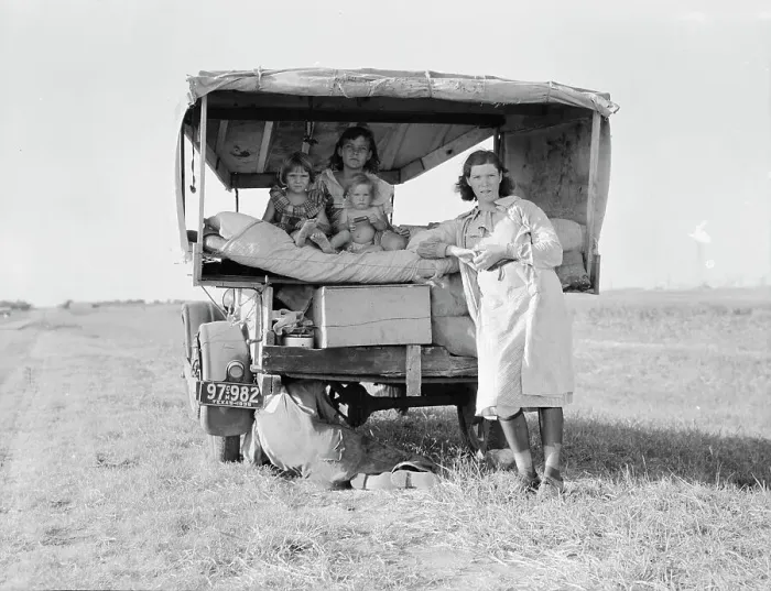 Framed Print : Family between Dallas and Austin, Texas, 1936. Creator: Dorothea Lange Framed Print : Family between Dallas and Austin, Texas, 1936. Creator: Dorothea Lange