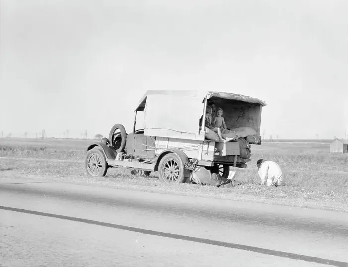 Framed Print : Family between Dallas and Austin, Texas, 1936. Creator: Dorothea Lange Framed Print : Family between Dallas and Austin, Texas, 1936. Creator: Dorothea Lange