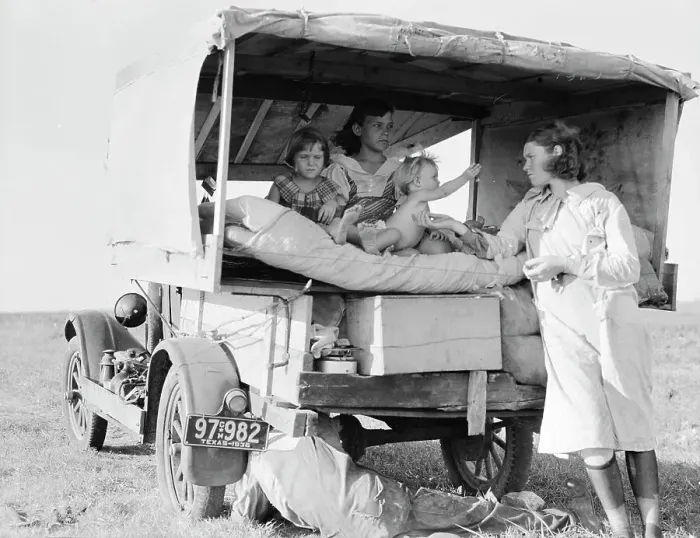 Framed Print : Family between Dallas and Austin, Texas, 1936. Creator: Dorothea Lange Framed Print : Family between Dallas and Austin, Texas, 1936. Creator: Dorothea Lange
