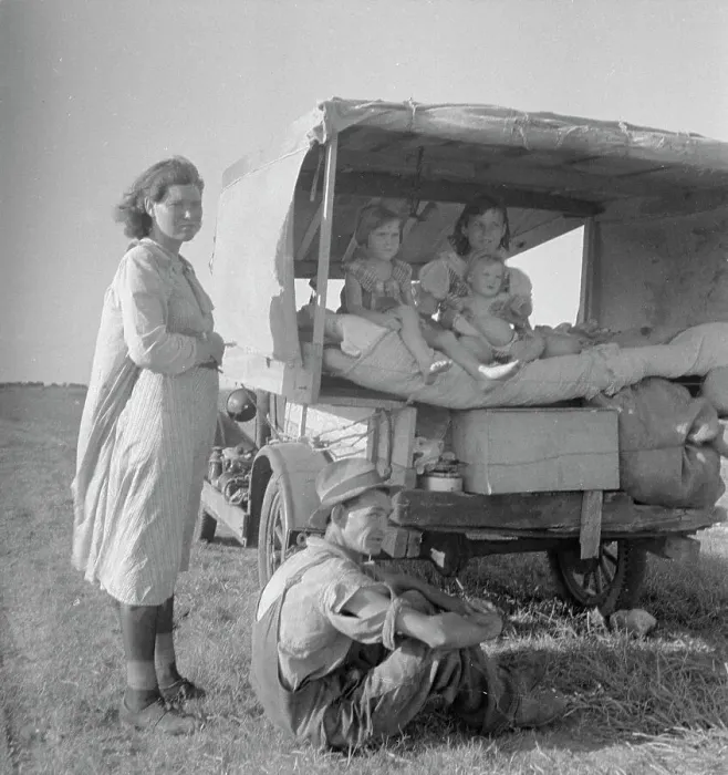 Framed Print : Family between Dallas and Austin, Texas, 1936. Creator: Dorothea Lange Framed Print : Family between Dallas and Austin, Texas, 1936. Creator: Dorothea Lange