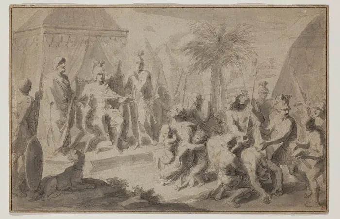 Framed Print : The Family of Darius Before Alexander, between 1651 and 1730. Creator: Francois Verdier