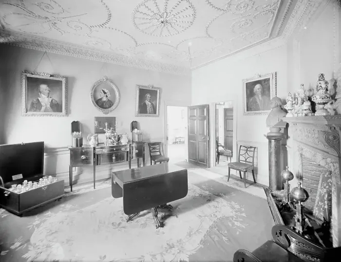 Framed Print : The Family dining room at Mt. Vernon, c.between 1910 and 1920. Creator: Unknown