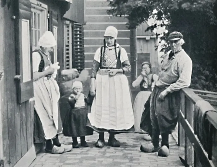 Framed Print : A family group of Marken people, North Holland, Netherlands, 1912. Artist: P Fincham Framed Print : A family group of Marken people, North Holland, Netherlands, 1912. Artist: P Fincham