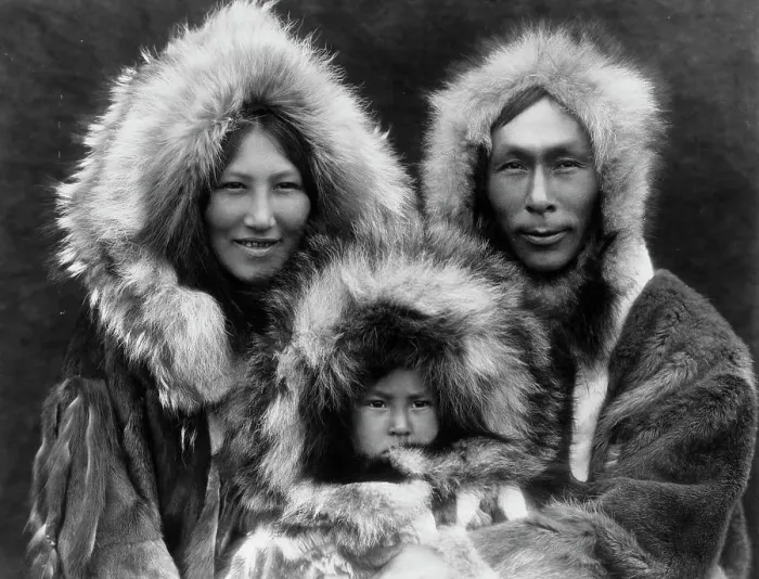 Framed Print : A family group-Noatak, c1929. Creator: Edward Sheriff Curtis Framed Print : A family group-Noatak, c1929. Creator: Edward Sheriff Curtis