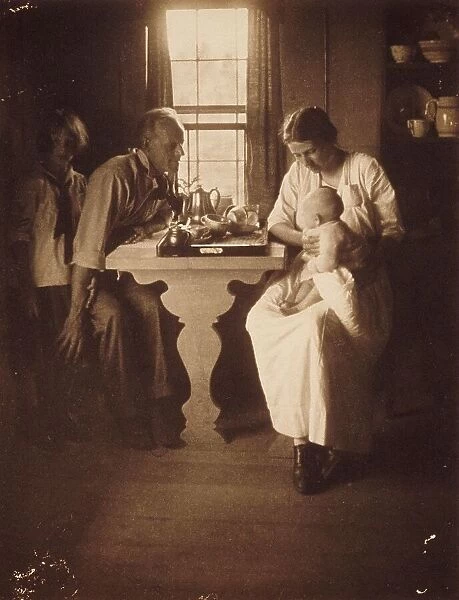 Family Group at a Table, c.1905. Creator: Gertrude Kasebier