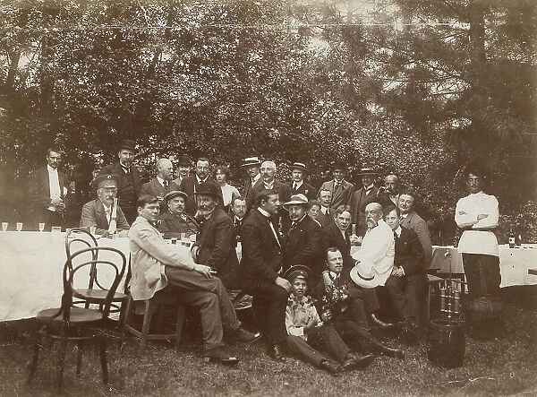 The Family of Irkutsk Merchant Belogorov at a Picnic., 1910-1919. Creator: Unknown