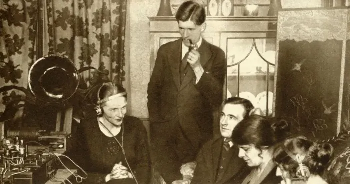 Framed Print : A family listening to the results of the general election of 1923, (1935). Creator: Unknown Framed Print : A family listening to the results of the general election of 1923, (1935). Creator: Unknown