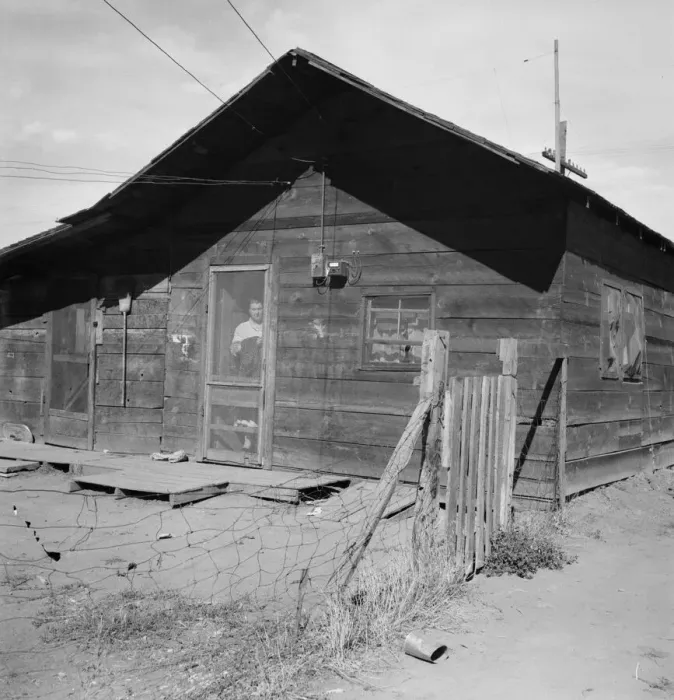 Framed Print : Family living in shacktown community, Washington, Yakima Valley, Wapato, 1939. Creator: Dorothea Lange Framed Print : Family living in shacktown community, Washington, Yakima Valley, Wapato, 1939. Creator: Dorothea Lange