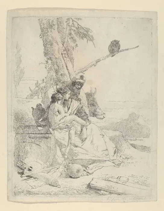 Framed Print : The Family of the oriental Peasant, from the Scherzi, ca. 1740 Framed Print : The Family of the oriental Peasant, from the Scherzi, ca. 1740