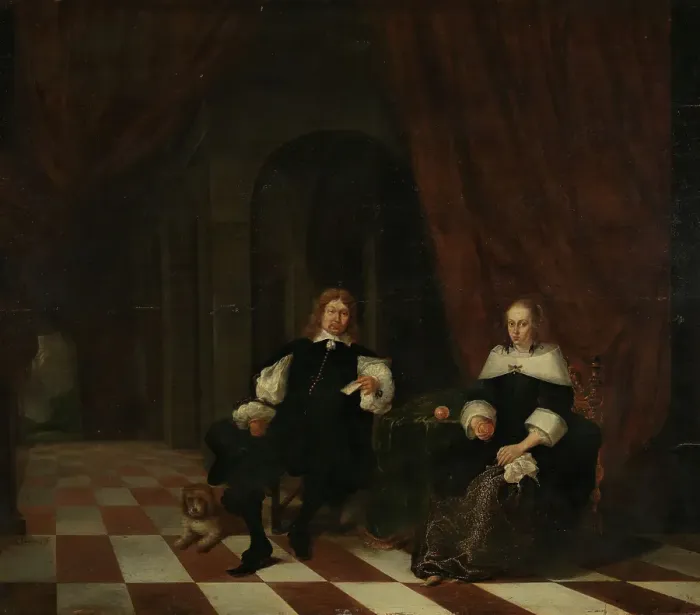 Framed Print : Family Portrait, 1654. Creator: Gerrit Lundens Framed Print : Family Portrait, 1654. Creator: Gerrit Lundens