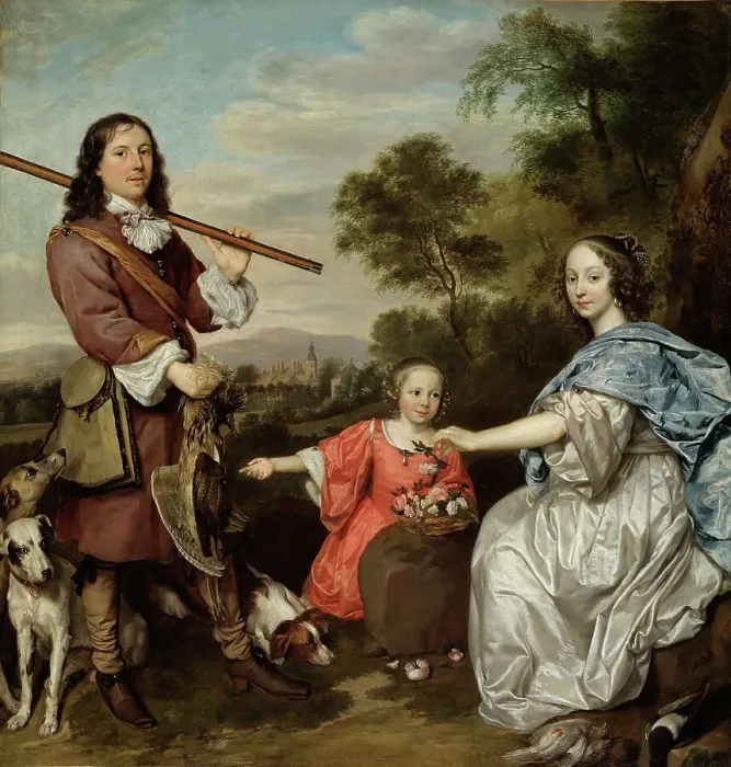 Framed Print : Family Portrait, 1655. Creator: Jan Mytens Framed Print : Family Portrait, 1655. Creator: Jan Mytens