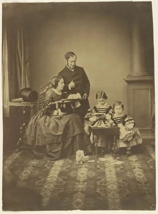 Framed Print : Family Portrait, around 1855-1865. Creator: Andre-Adolphe-Eugene Disderi Framed Print : Family Portrait, around 1855-1865. Creator: Andre-Adolphe-Eugene Disderi