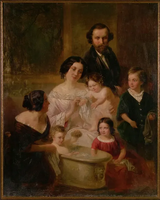 Framed Print : Family portrait. Artist: Wodick, Edmund (1816-1886) Framed Print : Family portrait. Artist: Wodick, Edmund (1816-1886)