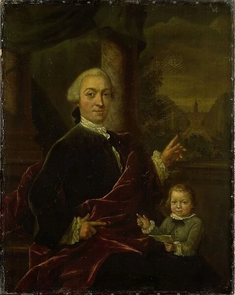Family Portrait of Jan van de Poll, Banker and Burgomaster of Amsterdam with his young Son Harman, 1 Creator: Jan Maurits Quinkhard